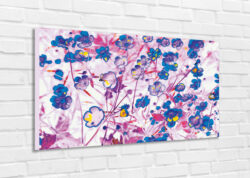 MODERN PAINTING Author's photo on furnishing canvas - Abstract art - Flowers on white