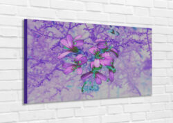 MODERN PAINTING Author's photo on furnishing canvas - Abstract art - Flowers on violet